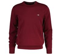 GANT Herren Stirckpullover - CLASSIC COTTON C-NECK, Rundhals, Baumwolle, Regular Fit Dunkelrot / XL XL Rot