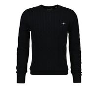 GANT Herren Stirckpullover - COTTON CABLE C-NECK, Zopfstrick, Rundhals, Baumwolle XXXXL Schwarz