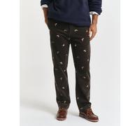 GANT Herren Straight Fit Cordhose mit Stickerei (38) DARK MOSS Grün