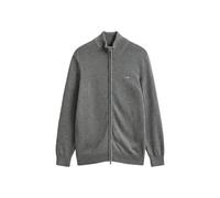 GANT Herren Strickjacke Casual Cotton Zip Cardigan Baumwolle Dunkelgrau Melange Größe M