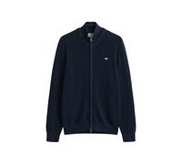Sweatshirt GANT "Strickjacke MICRO TEXTURED COTTON ZIP CARDIGAN 1er Pack", Herren, Gr. M, blau, Obermaterial: 100% Baumwolle CO., Sweatshirts Sweatshirt (21460430-M) blau