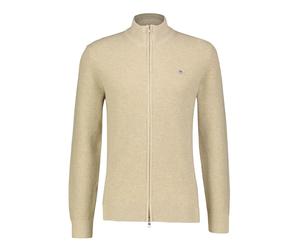 Gant Herren Strickjacke aus Baumwolle, sand, Gr. M