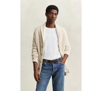 GANT Herren Strickjacke aus strukturiertem Baumwollmix (L) CREAMED Weiß