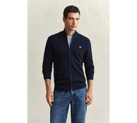 GANT Herren Strickjacke aus strukturierter Baumwolle mit Reißverschluss (S) EVENING Blau