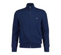 GANT Herren Strickjacke - CASUAL COTTON ZIP CARDIGAN, Stehkragen, Baumwolle 5XL Blau