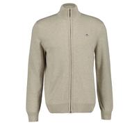 GANT Herren Strickjacke - CASUAL COTTON ZIP CARDIGAN, Stehkragen, Baumwolle Beige Melange / 3XL 3XL Beige