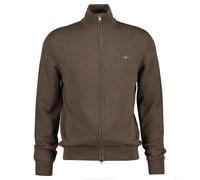 GANT Herren Strickjacke - CASUAL COTTON ZIP CARDIGAN, Stehkragen, Baumwolle Braun / 2XL XXL Braun