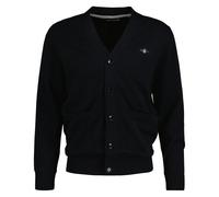 GANT Herren Strickjacke - CLASSIC COTTON V-CARDIGAN, Knopfleiste, V-Ausschnitt, Baumwolle Schwarz M