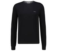 Gant Herren Strickpullover aus Baumwoll-Piqué Regular Fit, schwarz, Gr. XXXL