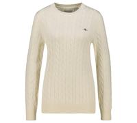 Gant Herren Strickpullover aus Baumwolle COTTON CABLE C-NECK, offwhite, Gr. M
