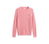Gant Herren Strickpullover aus Baumwolle COTTON CABLE C-NECK, rose, Gr. M
