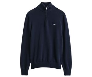 GANT Herren Strickpullover - CLASSIC COTTON HALF-ZIP, Troyer, Baumwolle Dunkelblau / 5XL 5XL Blau