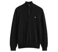 GANT Herren Strickpullover - CLASSIC COTTON HALF-ZIP, Troyer, Baumwolle Schwarz / XL XL Schwarz