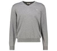 GANT Herren Classic Cotton V-neck KLASSISCHER BAUMWOLLPULLOVER MIT V-AUSSCHNITT, Dunkelgrau Meliert, XXL EU