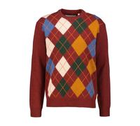 Gant Herren Strickpullover mit Lammwolle ARGYLE C-NECK, cherryred, Gr. XL