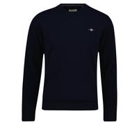 GANT Herren Strickpullover - SUPERFINE LAMBSWOOL C-NECK, Rundhals, Wolle Dunkelblau / M M Blau