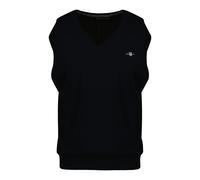 GANT Herren Strickpullunder - CLASSIC COTTON VEST, V-Ausschnitt, Baumwolle Blau 2XL