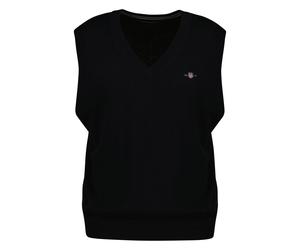 GANT Herren Strickpullunder - CLASSIC COTTON VEST, V-Ausschnitt, Baumwolle XXXL Schwarz