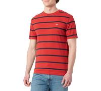 GANT Herren Striped SS T-Shirt, Ruby RED, Small