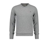 GANT - Rundhalspullover aus Lambswool grey melange - Gr. - L
