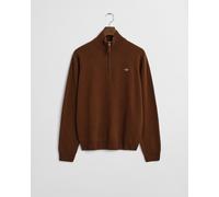 Gant Halfzip-Wollpullover mit Logo Braun - Größe 3XL Braun 3XL