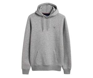 GANT Herren Sweat-Hoodie - Kapuzen-Pullover, Loopback, Baumwoll-Mix, Logo Grau XS