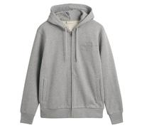 GANT Herren Sweatjacke mit Kapuze - REGULAR TONAL SHIELD FULL ZIP HOODIE, Baumwolle Grau XL