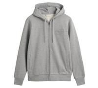 GANT Herren Sweatjacke mit Kapuze - REGULAR TONAL SHIELD FULL ZIP HOODIE, Baumwolle XL Grau