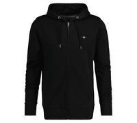 GANT Herren Sweatjacke - REGULAR SHIELD FULL ZIP HOODIE, Kapuze, Baumwoll-Mix S Schwarz