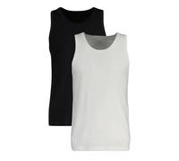 GANT Herren Unterhemd, 2er Pack - TANK TOP, Rundhals-Shirt, ärmellos, Stretch Cotton Schwarz/Weiß L