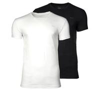 Kurzarmshirt GANT "C-NECK T-SHIRT 2-PACK", Herren, Gr. XXL, schwarz-weiß (schwarz, weiß), Web, Obermaterial: 100% Baumwolle, unifarben, regular fit normal, Rundhals, eingesetzt abgesteppte Kante, Shir