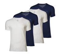 GANT Herren T-Shirt, 4er Pack - V-NECK T-SHIRT 4-PACK, V-Ausschnitt, kurzarm, Cotton Marineblau/Weiß L