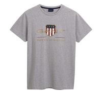 GANT Herren T-Shirt - D2. ARCHIVE SHIELD, Rundhals, kurzarm, Baumwolle, Print Grau XS