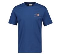 GANT Herren T-Shirt - REG ARCHIVE SHIELD EMB, Rundhals, kurzarm, Stickerei Blau (Vintage) M