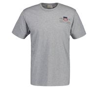 Gant Herren REG Archive Shield EMB SS T-Shirt, Grey Melange, Standard