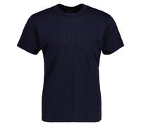 GANT Herren T-Shirt - REG TONAL SHIELD T-SHIRT, Rundhals, Baumwolle, Stickerei Blau M
