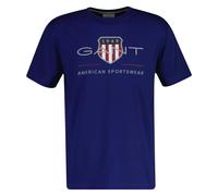 GANT Herren T-Shirt - REGULAR ARCHIVE SHIELD, Rundhals, kurzarm, Baumwolle, Print Blau (Rich Navy) / 2XL XXL Blau