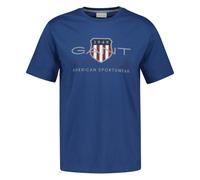 GANT Herren T-Shirt - REGULAR ARCHIVE SHIELD, Rundhals, kurzarm, Baumwolle, Print Blau (Vintage) M