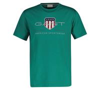 GANT Herren T-Shirt - REGULAR ARCHIVE SHIELD, Rundhals, kurzarm, Baumwolle, Print Grün (Botanical Hue) / XL XL Grün