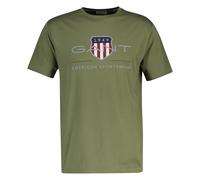 GANT Herren T-Shirt - REGULAR ARCHIVE SHIELD, Rundhals, kurzarm, Baumwolle, Print Grün (Dry Herb) 2XL