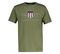 GANT Herren T-Shirt - REGULAR ARCHIVE SHIELD, Rundhals, kurzarm, Baumwolle, Print Grün (Dry Herb) M