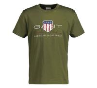 GANT Herren T-Shirt - REGULAR ARCHIVE SHIELD, Rundhals, kurzarm, Baumwolle, Print Grün (Moss Green) M