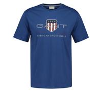 GANT Herren T-Shirt - REGULAR ARCHIVE SHIELD, Rundhals, kurzarm, Baumwolle, Print Blau (Vintage) M