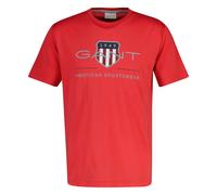 GANT Herren T-Shirt - REGULAR ARCHIVE SHIELD, Rundhals, kurzarm, Baumwolle, Print Rot (Rose Red) / M M Rot