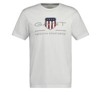 GANT Herren T-Shirt - REGULAR ARCHIVE SHIELD, Rundhals, kurzarm, Baumwolle, Print Weiß L