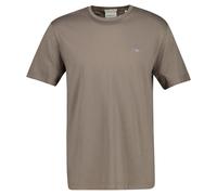 GANT Herren T-Shirt - REGULAR SHIELD, Rundhals, kurzarm, Baumwolle, Stickerei Taupe / M M Grau