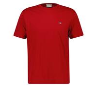 GANT Herren-T-Shirt REGULAR SHIELD – Rundhals, kurzarm, Baumwolle, Stickerei – Rot (Ruby) 2XL
