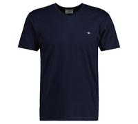 GANT Herren T-Shirt V-Neck, Slim Fit - SLIM SHIELD V-NECK T-SHIRT, Kurzarm, Cotton Dunkelblau 4XL