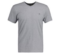 GANT Herren T-Shirt V-Neck, Slim Fit - SLIM SHIELD V-NECK T-SHIRT, Kurzarm, Cotton Grau M