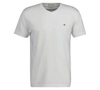 GANT Herren T-Shirt V-Neck, Slim Fit - SLIM SHIELD V-NECK T-SHIRT, Kurzarm, Cotton Weiß 3XL